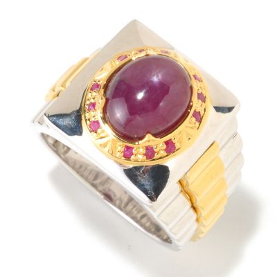 MEN'S - SS/PALL RING SIX-RAY STAR RUBY