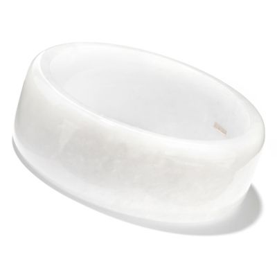 28MM WHITE SMOOTH JADE SLIP ON BANGLE