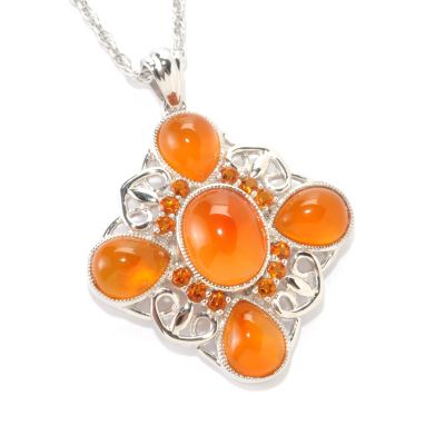 SS CARNELIAN WITH CITRINE ACCENTS PEND
