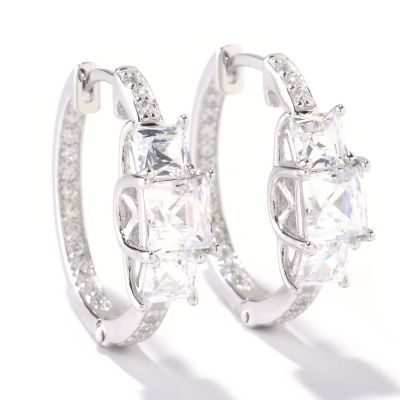125-691 - TYCOON for Brilliante&reg; 3.42 DEW Three-Stone Hoop Earrings