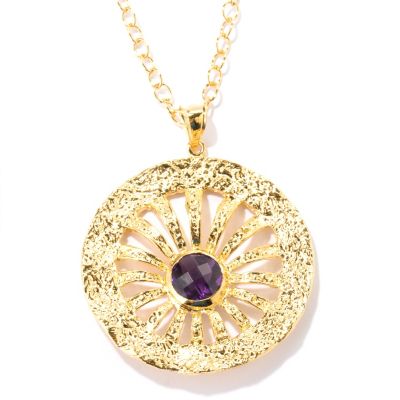 SS/21KV PEND AMETHYST w/ 20" CHAIN