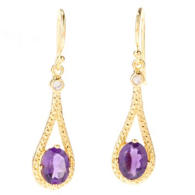 SS/21KV EAR AMETHYST & WHT TPZ