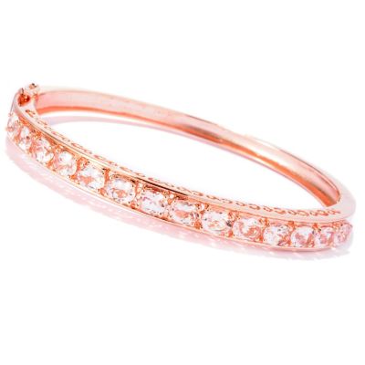 125-713 - NYC II 3.64ctw Morganite Hinged Bangle Bracelet