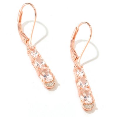SS/18KV EAR MORGANITE TRIO & WHITE ZIRCON LEVER BACK