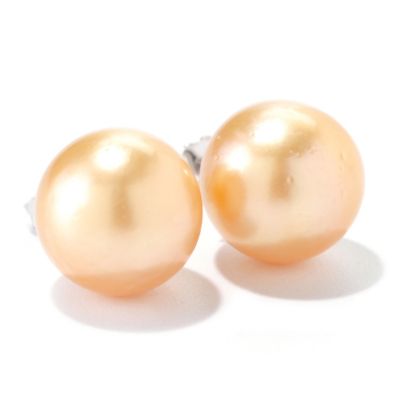 SS 10mm GOLDEN SOUTH SEA PEARL STUD EARRINGS