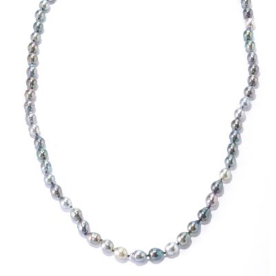 125-727 - 14K Gold 36'' 9-10mm Black Tahitian Cultured Pearl Necklace
