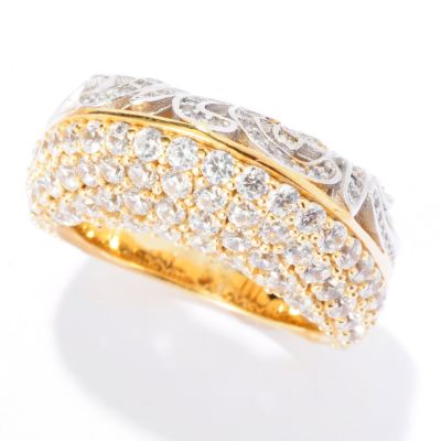 125-744 - Sonia Bitton Two-tone 2.53 DEW Simulated Diamond Double-Sided Domed Ring 