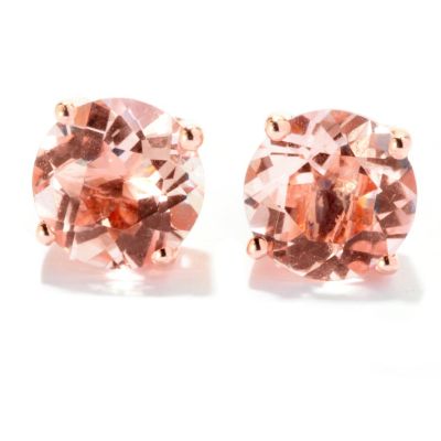 125-750 - Gem Treasures 14K Rose Gold 1.96ctw Pink Morganite Stud Earrings