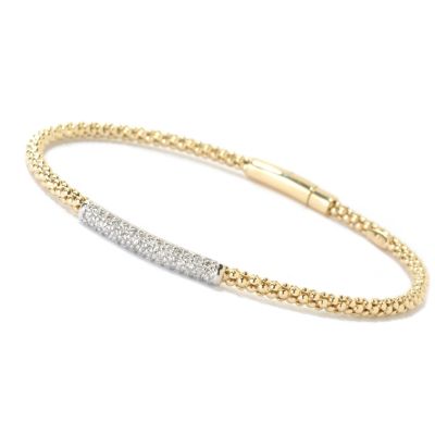 EFFY 14K WHITE & YELLOW GOLD DIAMOND BANGLE