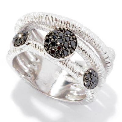 125-778 - EFFY Sterling Silver 0.33ctw Black Diamond ''Balissima'' Ring
