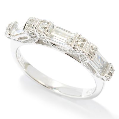 125-781 - Brilliante&reg; Platinum Embraced&trade; 1.33 DEW Simulated Diamond Fancy Side Gallery Band Ring 