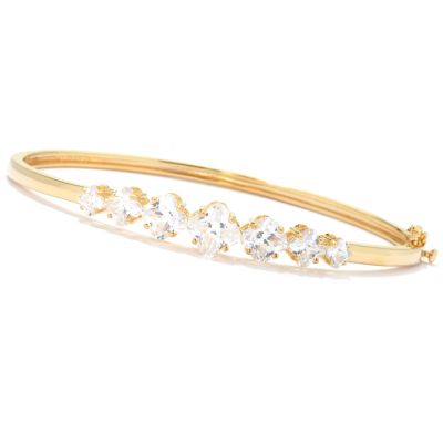 125-785 - Brilliante&reg; Platinum Embraced 5.13 DEW Graduated Hinged Bangle Bracelet