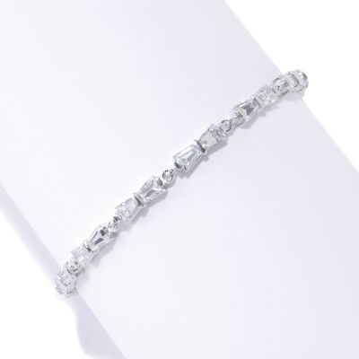 BLTA SS/PLAT TAPERED BAGUETTE BOW LINE BRACELET