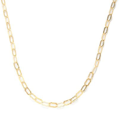 125-790 - Toscana Italiana Gold Embraced&trade; 100" Elongated Hammered Link Necklace 