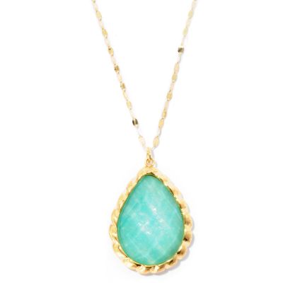 ORO VITA ELECTROFORM W/RUBY-CRYSTAL QTZ DOUBLET PENDANT
