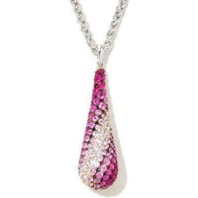 BALISSIMA BY EFFY STERLING SILVER SHADES OF PINK PINK SAPPHIRE PENDANT