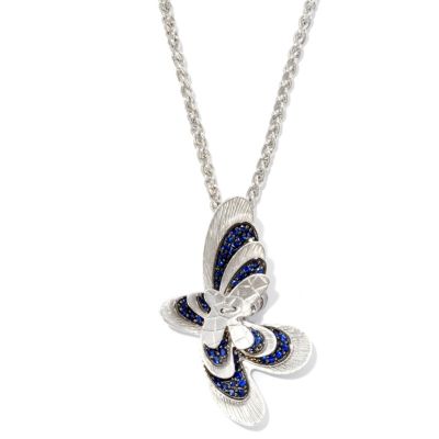 BALISSIMA BY EFFY STERLING SILVER BLUE SAPPHIRE BUTTERFLY PENDANT
