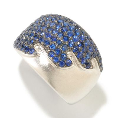 125-830 - EFFY Sterling Silver 2.40ctw Blue Sapphire Wave "Balissima" Ring
