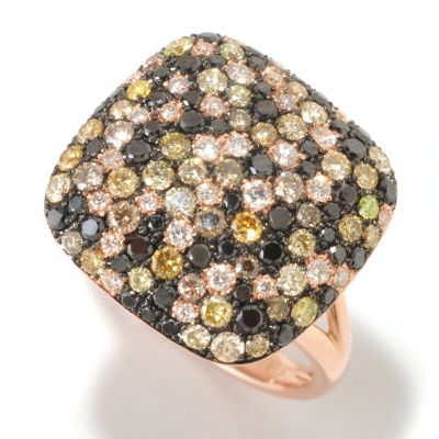 EFFY 14K ROSE GOLD DIAMOND & MULTICOLOR DIAMOND RING