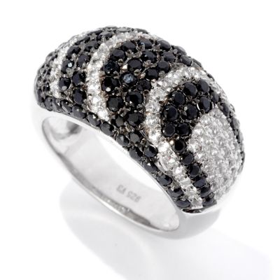 125-868 - Gem Treasures 2.17ctw Black Spinel & White Zircon ''Drama'' Ring