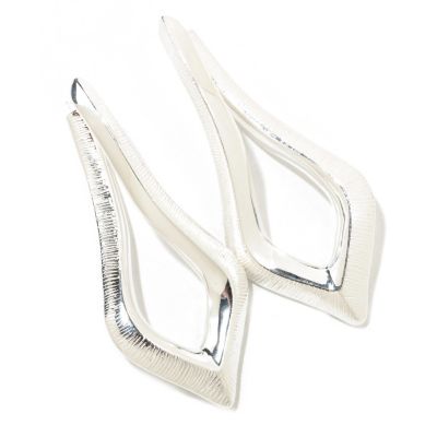 125-955 - SempreSilver&trade; Electroform Textured Twisted Hoop Earrings 