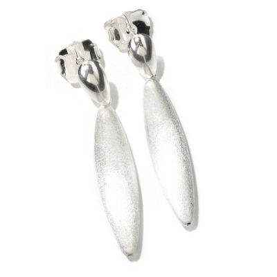 125-957 - SempreSilver&trade; Electroform Polished & Textured Dangle Earrings