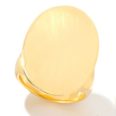 BRONZE/18KGP RING HIGH POLISHED OVAL