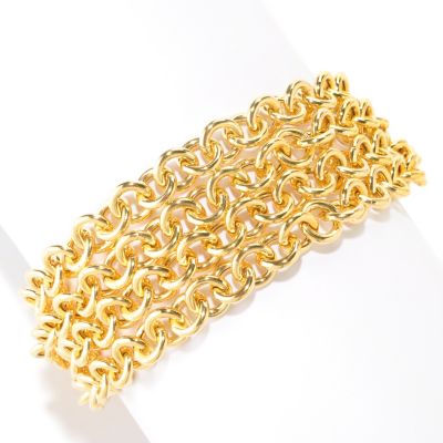 125-968 - Milano Luxe Gold Embraced&trade; Rolo Multi-Strand Polished Bracelet w/ Magnetic Clasp