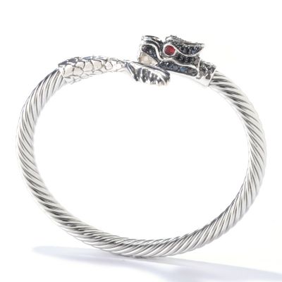 SS/STSL YEAR OF THE DRAGON BLACK SPINEL, FWP & GARNET BANGLE