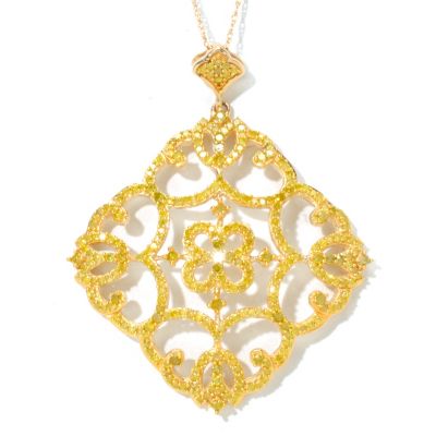 14K YG YELLOW DIAMOND SCROLL PEND W/CHAIN