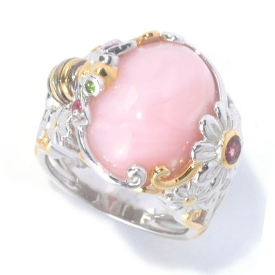 SS/PALL RING YELLOW OPAL & MULTI GEMSTONE BUMBLEBEE & DAISY