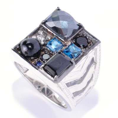MEN'S - SS/PALL RING MULTI-GEMSTONE MANHATTAN