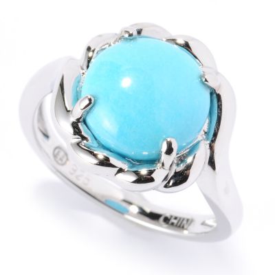 SS ROUND SLEEPING BEAUTY TURQ ROPE RING