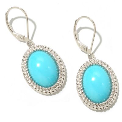 126-084 - Gem Insider Sterling Silver 14 x 10mm Oval Sleeping Beauty Turquoise Earrings