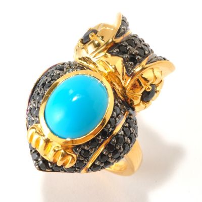 SS/PLAT RING MULTI GEMSTONE OWL RING