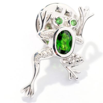 126-102 - NYC II 0.44ctw Chrome Diopside & Tsavorite Frog Scatter Pin