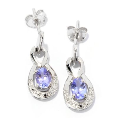 SS OVAL TANZANITE EARRINGS