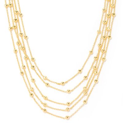 SS/18KGP NECK CASCADING MULTI STRAND DIA-CUT STATION - 18" w/ 2" EXT