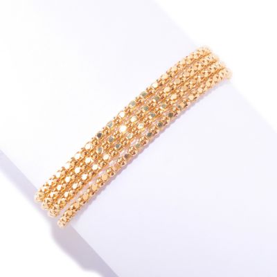 SS/18KGP BRAC 4-ROW DIA-CUT COREANA w/ SPRING RING CLASP