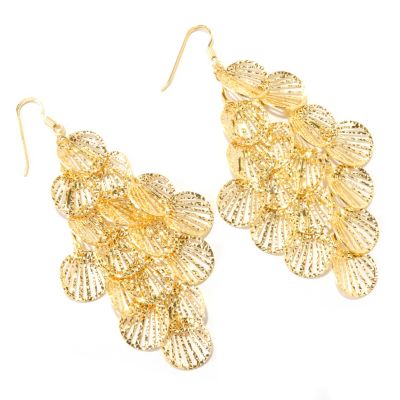 SS/18KGP EAR DIA-CUT LAYERED DISC CHANDELIER