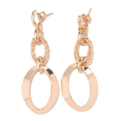 126-133 - Scintilloro&trade; Gold Embraced&trade; Diamond Cut Polished Marquise Dangle Earrings