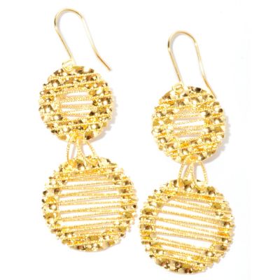 126-139 - Scintilloro&trade; Gold Embraced&trade; Wire Wrapped Double Drop Earrings