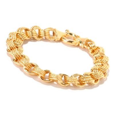 126-141 - Scintilloro&trade; Gold Embraced&trade; 8.5'' Polished Multi-Rolo Link Bracelet