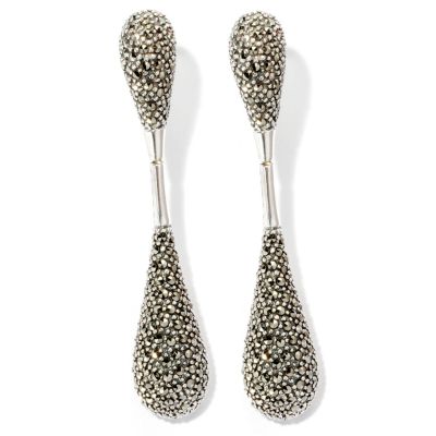 126-167 - Dallas Prince Sterling Silver Teardrop Earrings Made w/ Swarovski&reg; Marcasite