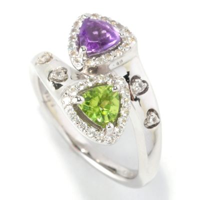 SS TRILLION BYPASS RING AMY AND PERIDOT