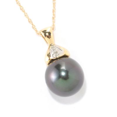 14K YG 13mm CHOICE EXOTIC COLOR TAHITIAN PENDANT