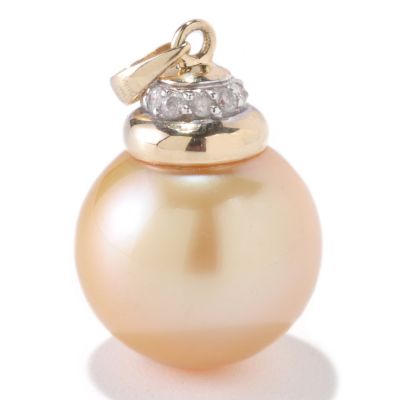 126-211 - 14K Gold 15mm Golden South Sea Cultured Pearl Pendant