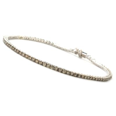 126-212 - Diamond Treasures Sterling Silver Champagne Diamond Choice Tennis Bracelet