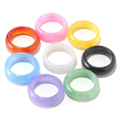 SET OF 8 COLORS OF JADE STACK RINGS