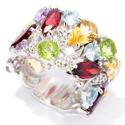 SS MULTI GEM BAND RING